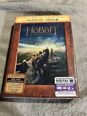 The Hobbit: An Unexpected Journey (DVD, 2013, 5-Disc Set, Extended Edition) New