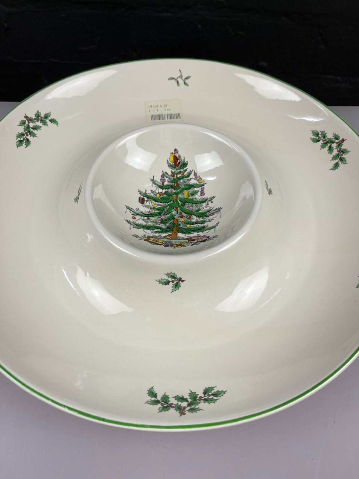 Spode Christmas Tree Chip and Dish Serving Dish 14" Wide