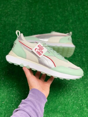 Puma Coca-Cola Rider FV Mens Sportswear Shoes White 387217-01 NEW Multi Sz