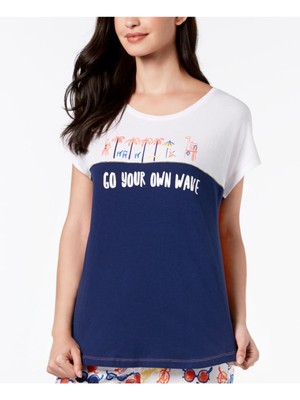 

HUE Intimates Темно-синяя рубашка для сна с цветными блоками Размер, Navy