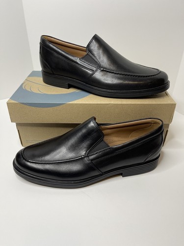 CLARKS UNSTRUCTURED MENS Black LEATHER SLIP ON LOAFER SIZE  display picture 1