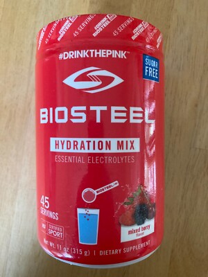 BIOSTEEL Hydration Mix Mixed Berry 45 Serving Sugar Free Essential Electrolytes