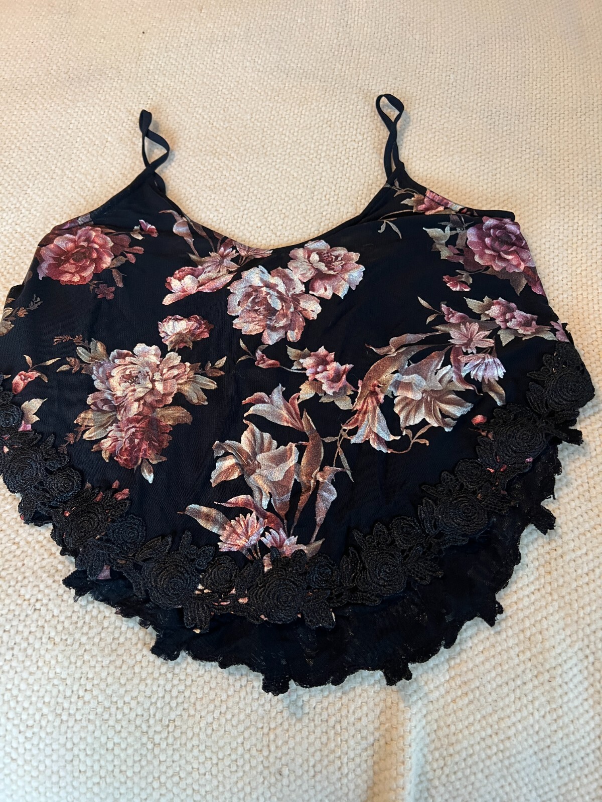 トップス sahara Drawstring Flower Motif Camisole トップス sahara Drawstring Flower Motif Camisole Floral
