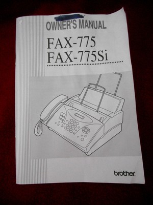 Brother Fax 775 775Si Fax Machine Original Owner's Manual