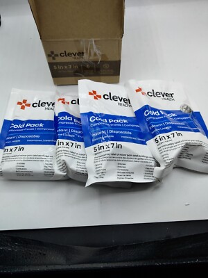 4x Clever Health Cold Pack Pain Relief Compress Disposable Ice First Aid 5x7