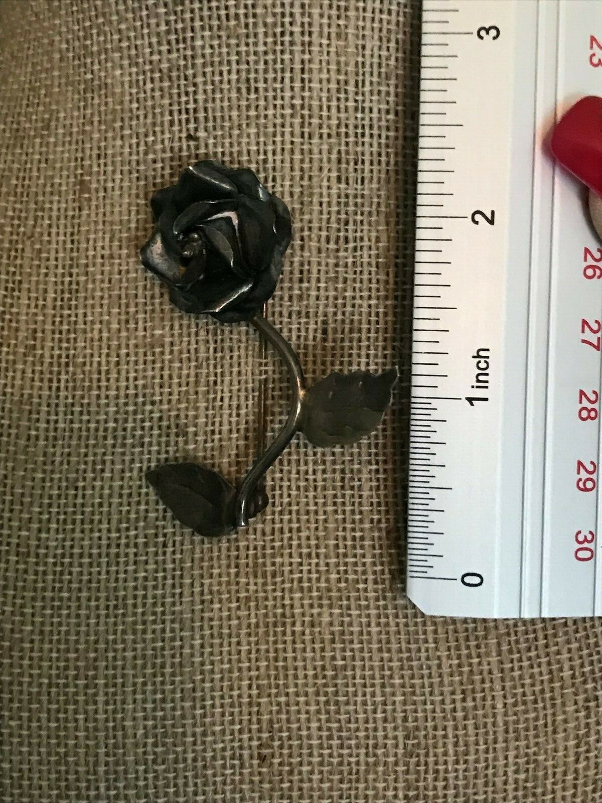 Vintage Mexican Sterling Silver Rose Pin