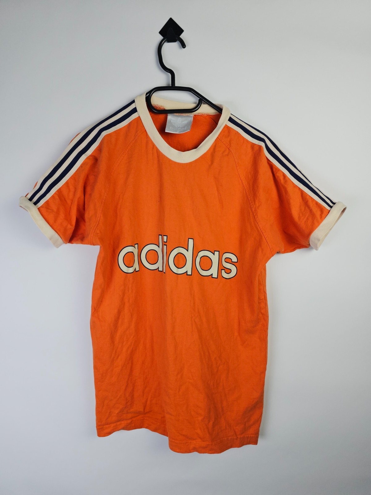 【レア】Adidas 70s Stripe Game Shirt Vintage Adidas Shirt Size M Ringer Trefoil 3 Stripes Blue