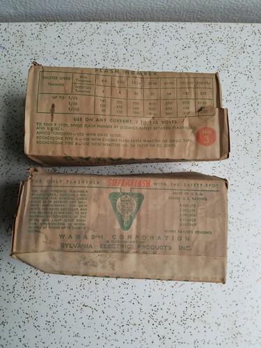 Vintage SYLVANIA formerly WABASH  SUPER FLASH No. 3 FLASHBULB