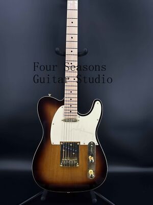 Brown Sunburst TELE Custom Shop Electric Guitar Maple Fretboard Gold Hardware
