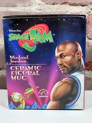 Vintage 1996 Michael Jordan Space Jam Ceramic Figure Mug w/ Original Box