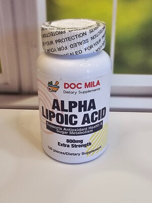 Doc Mila 800mg Premium Extra Strength Alpha Lipoic Acid 120 Caplets - Exp 12/25