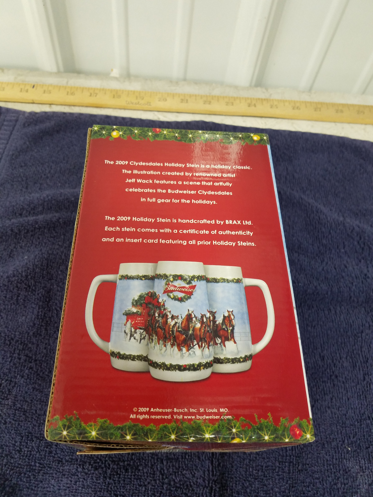 2009 Budweiser Holiday Stein Mug Christmas Clydesdales Holiday Tradition CS699