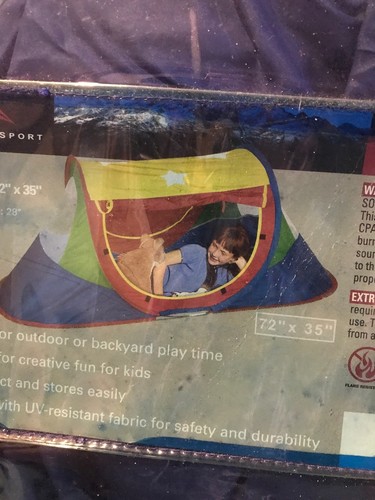 Cascade Sport Kids Foldable Multi Color Tent Play Hut 72" x 35" (CM)