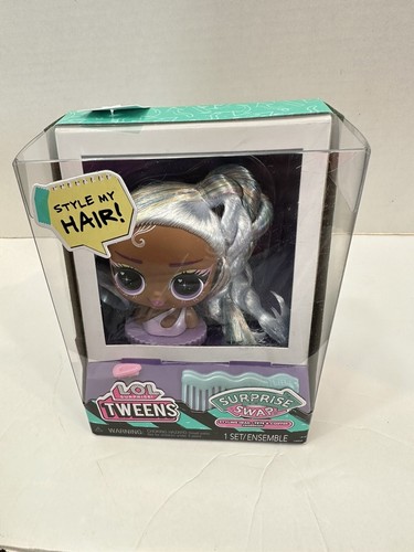 LOL Surprise Swap Tweens Styling Head with Silver /Blue & Pink Hair