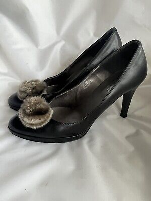 Carisma Womens Shoes Fur Holiday Party Pumps 3.5'' Heels Italy Size 10