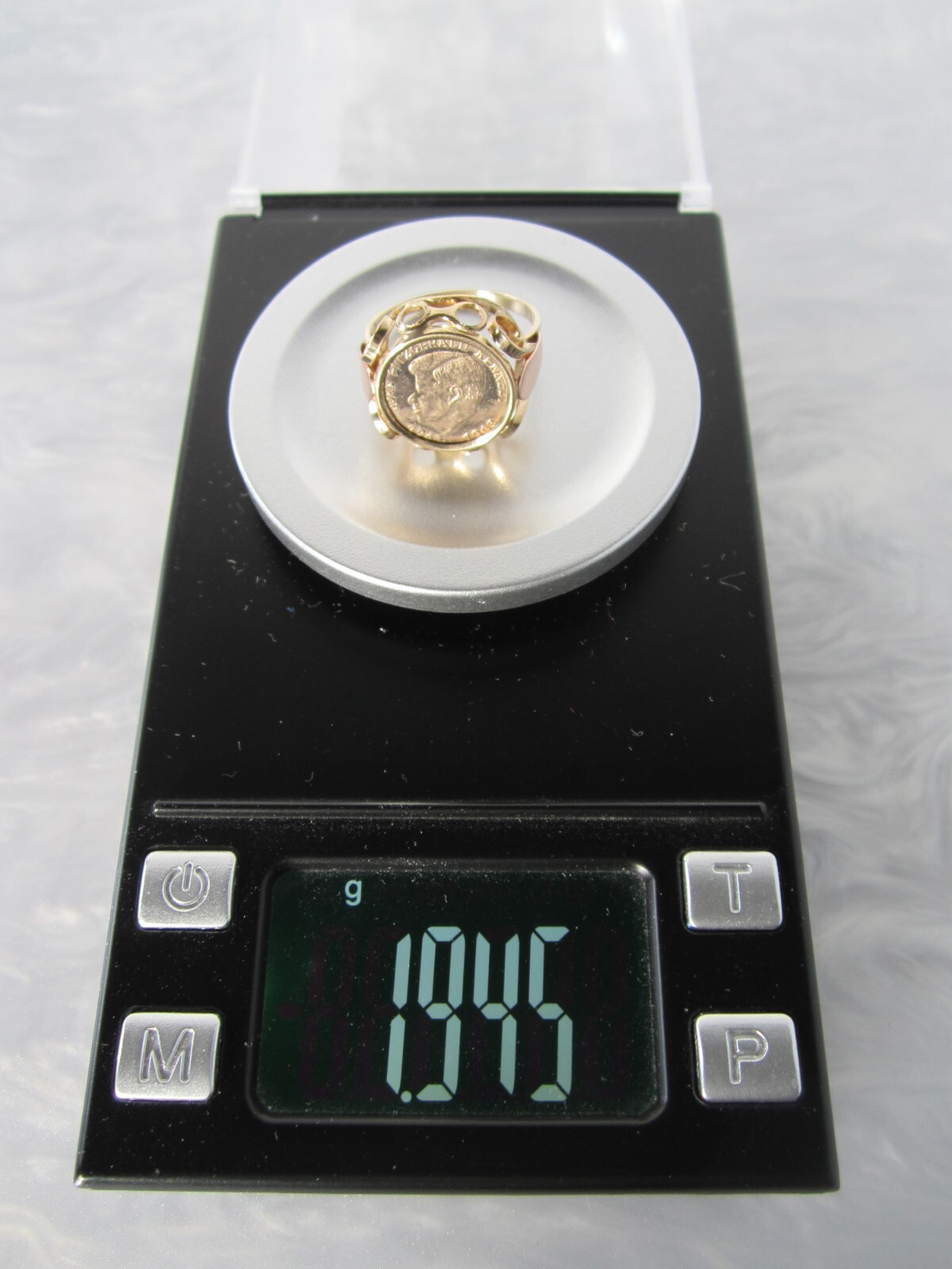 VINTAGE 9K SOLID TWO-TONE GOLD SIGNET RING w 14K SOLID GOLD