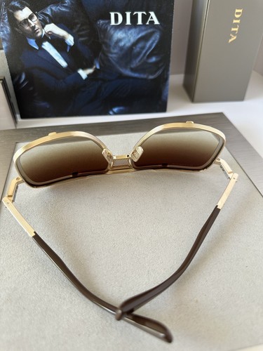 Pre-owned Dita Mach-five Drx-2087-i Gld Brn Brushed White Gold-brown Gradient Sunglasses