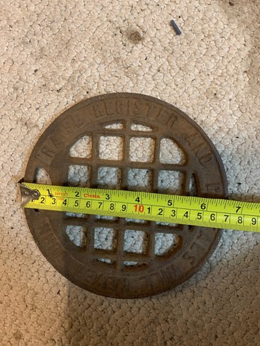 Antique Stove Register Plate - Raise Register and Cereals Will Never Burn