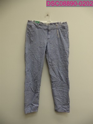 Stained-Old Navy The Pixie Ankle Length Blue Floral Patterned Pants Women's 10
