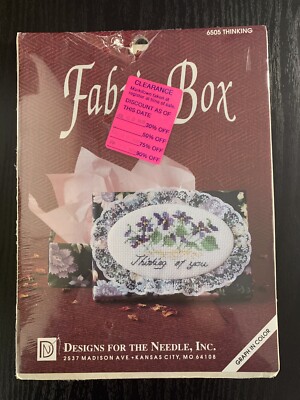 Vintage Designs For The Needle FABRIC BOX ''Thinking  # 6505 - CROSS STITCH