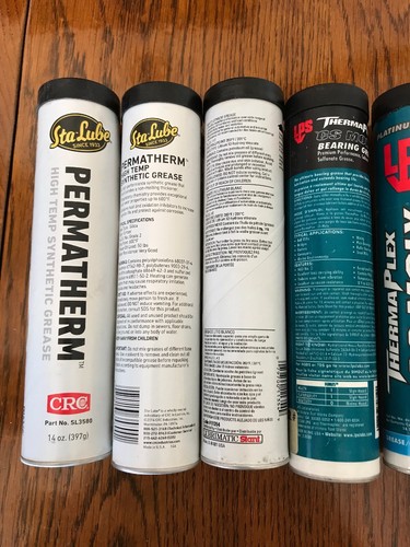 (5) Grease tubes - (2) ThermaPlex  (2) Sta-Lube - (1) LubriMatic