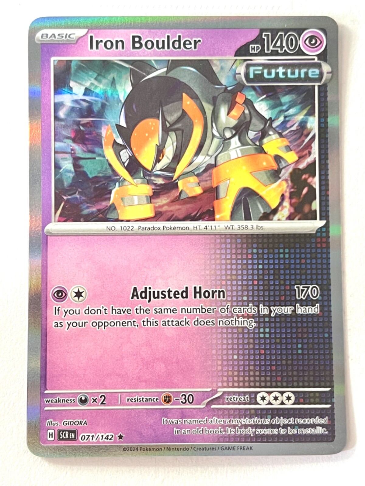 Iron Boulder 071/142 Holo Rare Stellar Crown Pokemon TCG Iron Boulder 071/142 Holo Rare Stellar Crown Pokemon TCG