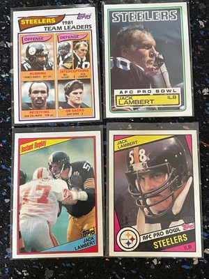 (4) 1982 1983 1984 Topps Jack Lambert Nr-Mt FREE SHIPPING All Pro Steelers
