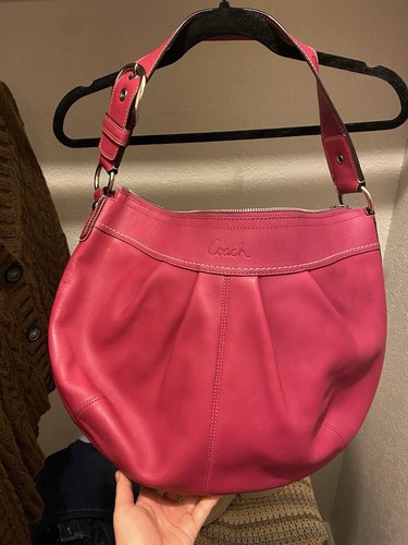 Coach Soho Hot Pink Pleated Leather Large Shoulder Bag Purse