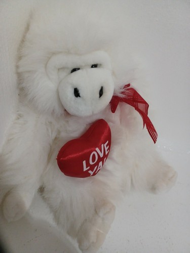 TB Trading Co white gorilla Plush Stuffed Animal White Red
