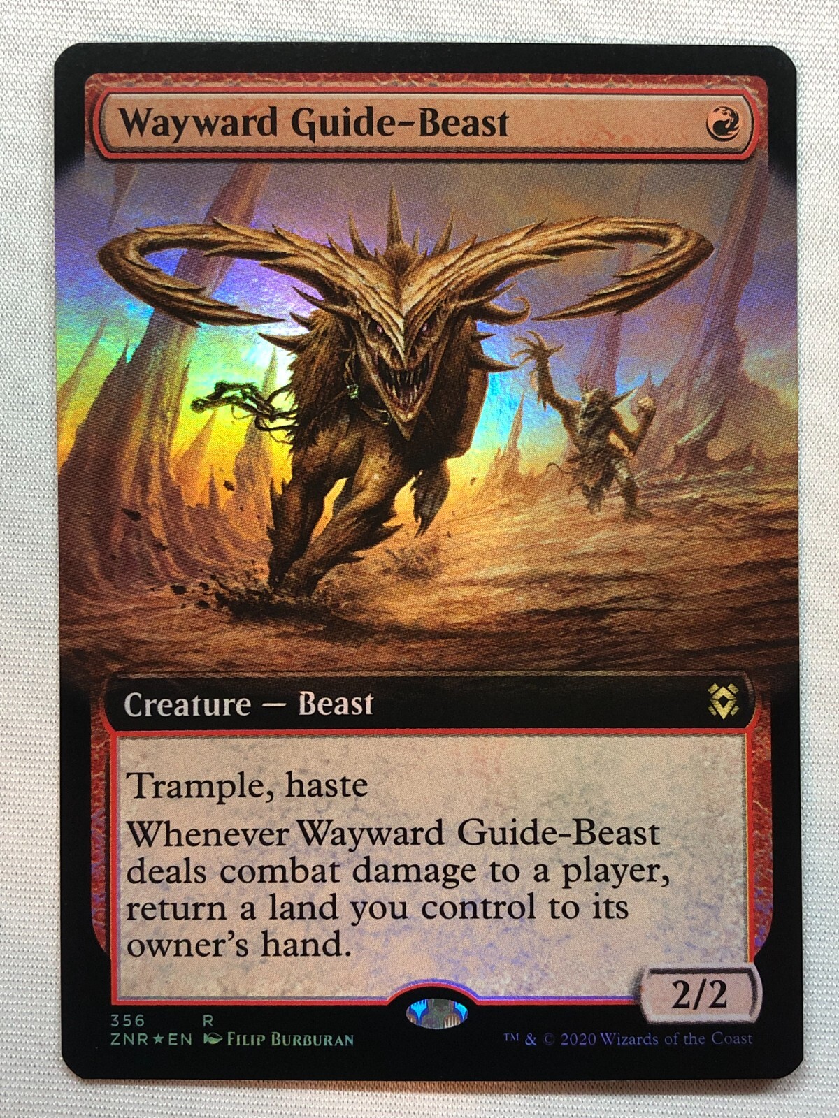 Wayward Guide-Beast 2x FOIL ZNR MTG Zendikar Rising Rare MINT red Wayward Guide-Beast 2x FOIL ZNR MTG Zendikar Rising Rare MINT red