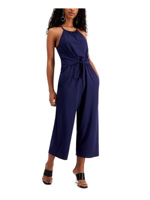 БЕЗМОЛВНЫЙ женский темно-синий комбинезон с завязками спереди и широкими штанинами S