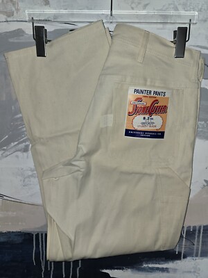 Universal Overall Chicago Pants 33 White Stone Cutter Sanforized Cotton Made USA