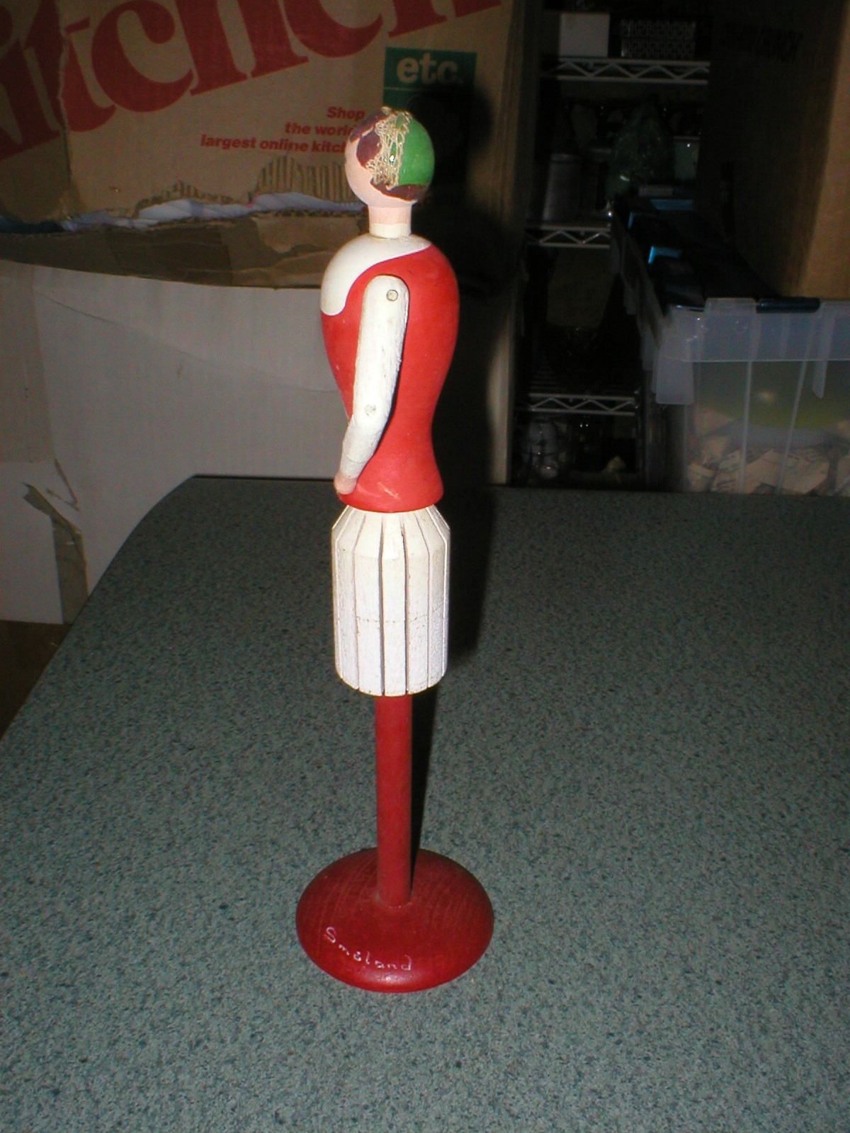 Vintage Smaland Swedish Sweden Bendable Arms Wood Woman Mannequin 10 3/8