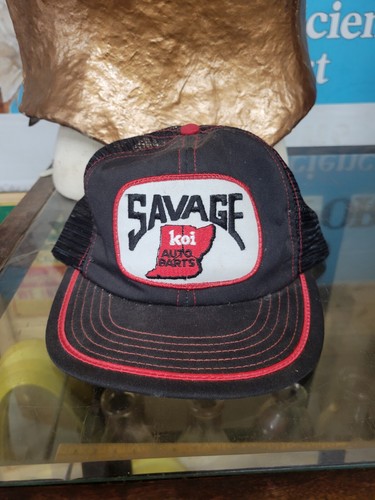 Vintage Savage Koi Auto Parts Snapback Trucker Hat/ Cap