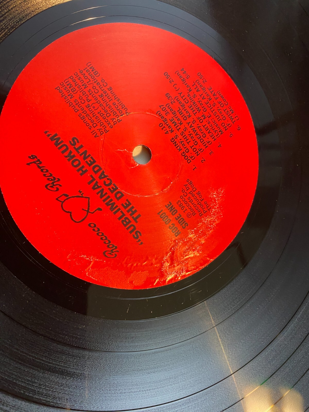 LP The Decadents Subliminal Hokum 1983 Vinyl Roccoco Records Free Shipping
