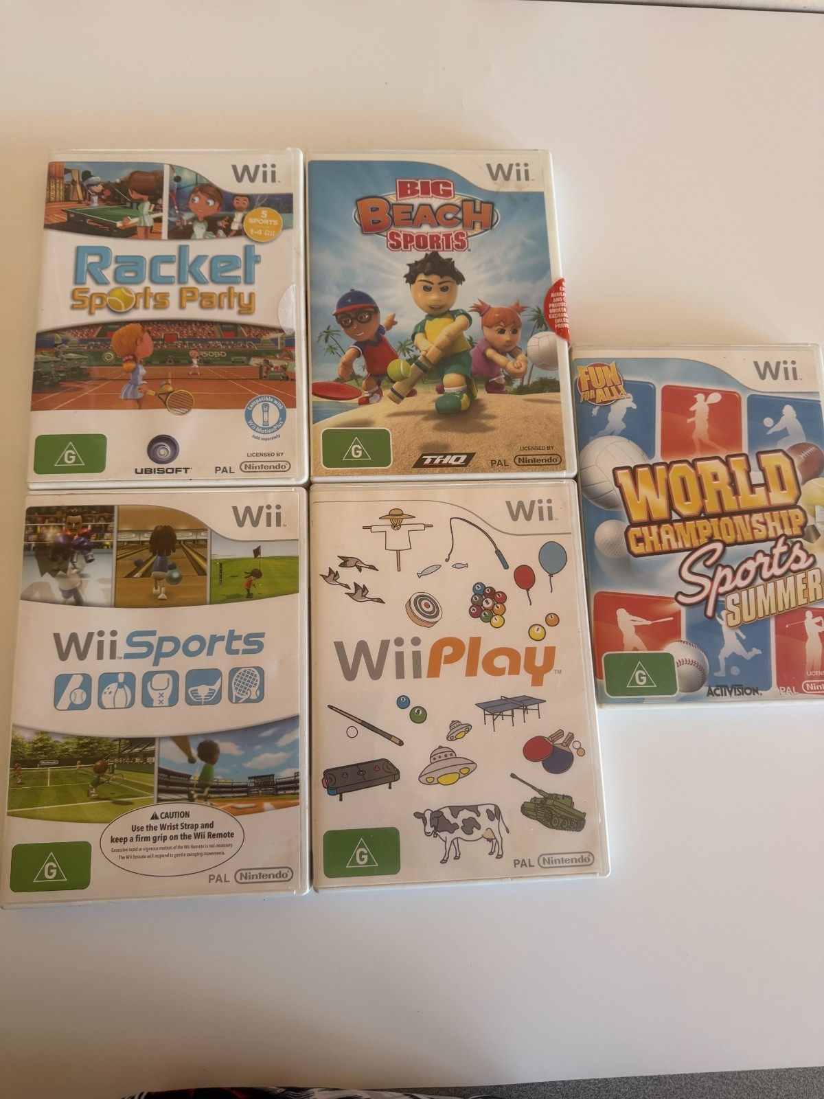 Nintendo Wii 5 Game Bundle Some Manuals Untested Wii Sports Play Big Beach ect
