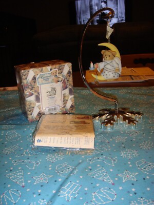 Cherished Teddies Angel Sitting On Moon Dated 2000 Christmas Ornament