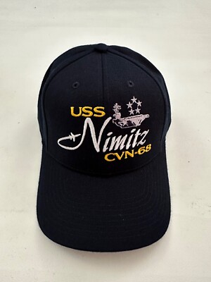 New The Corps USS Nimitz CVN 68 Logo Blue Baseball Cap Hat One Size