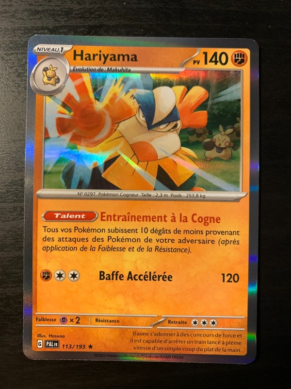 Carte PokÃ©Mon Holo Hariyama 113/193 Pal Ecarlate Violet Evolutions Ã  Paldea Neuf