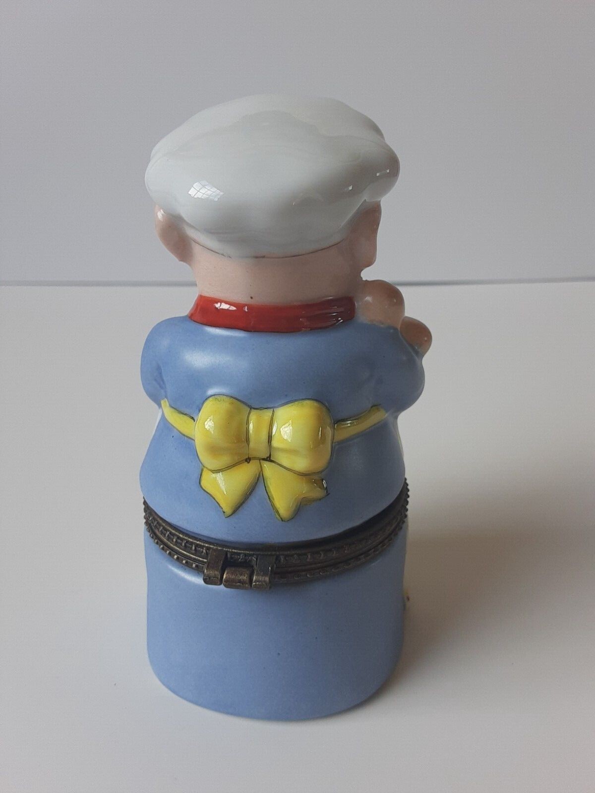 Vintage hand painted Little Chef Baker⁸ Pig Trinket Box La Gloriette France 4.5&rdquo;