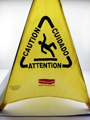 NEW Rubbermaid FG9S0100YEL 30'' Pop-Up Floor Safety Cone Wet Floor Symbol Caution