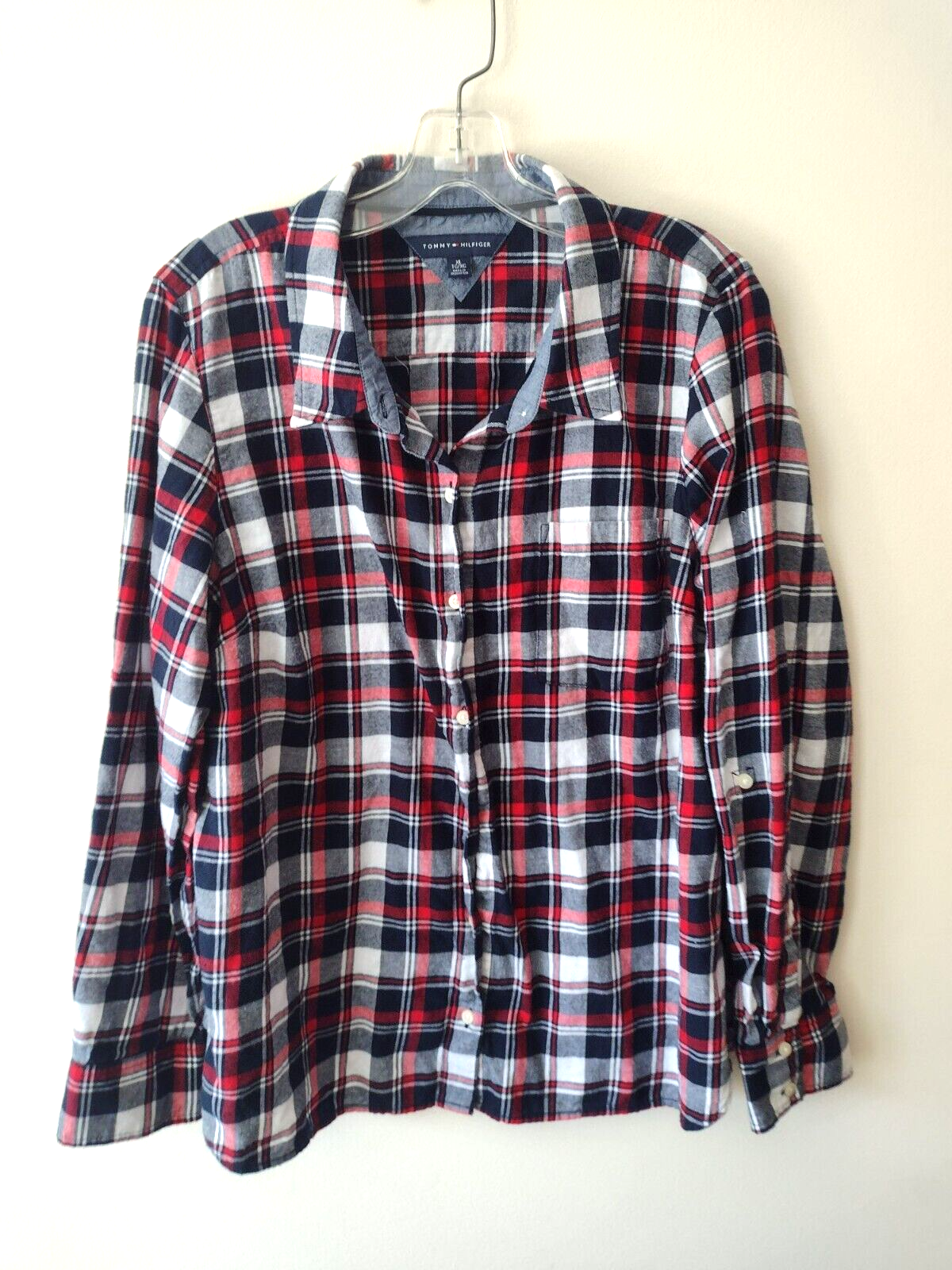 Tommy Hilfiger Women s Button Up Flannel Shirt Size XL