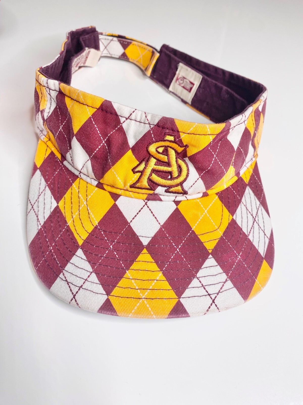 

Шляпа ARIZONA Sun Devils Argyle, красная, желтая, белая, с солнцезащитным козырьком, регулируемая, 47, бренд NCA, Multicolor