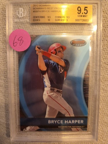 2012 Bowman's Best Prospects Bryce Harper #BBP4 PSA 9.5 MINT (ROOKIE CARD). rookie card picture