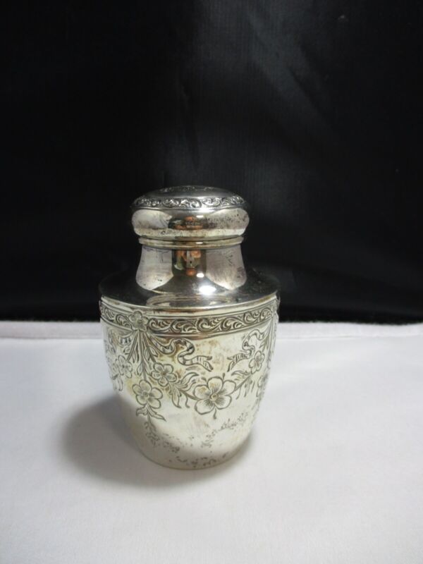 Beautiful sterling Frank Whiting floral tea caddy