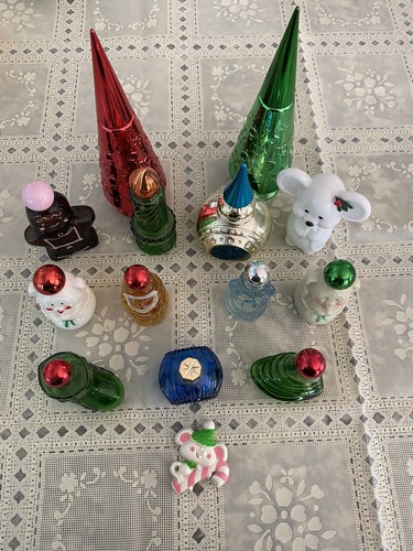 Avon Vintage Christmas Perfume Bottle Set Lot Of 14 Pieces
