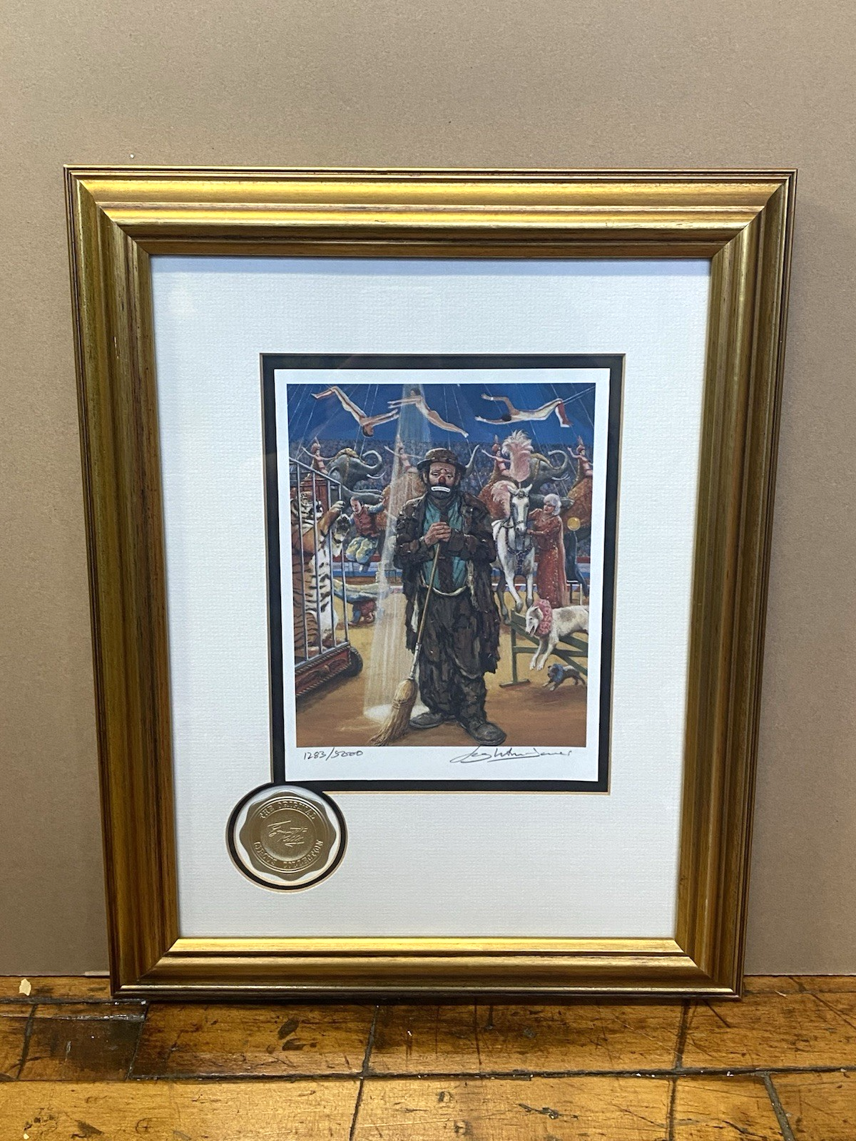 Vintage Emmett Kelly Clown In The Spotlight Lithograph Print 17