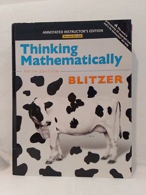 Thinking Mathematically Annotated Instructor's Edition w/ Answers 2011 Very Good