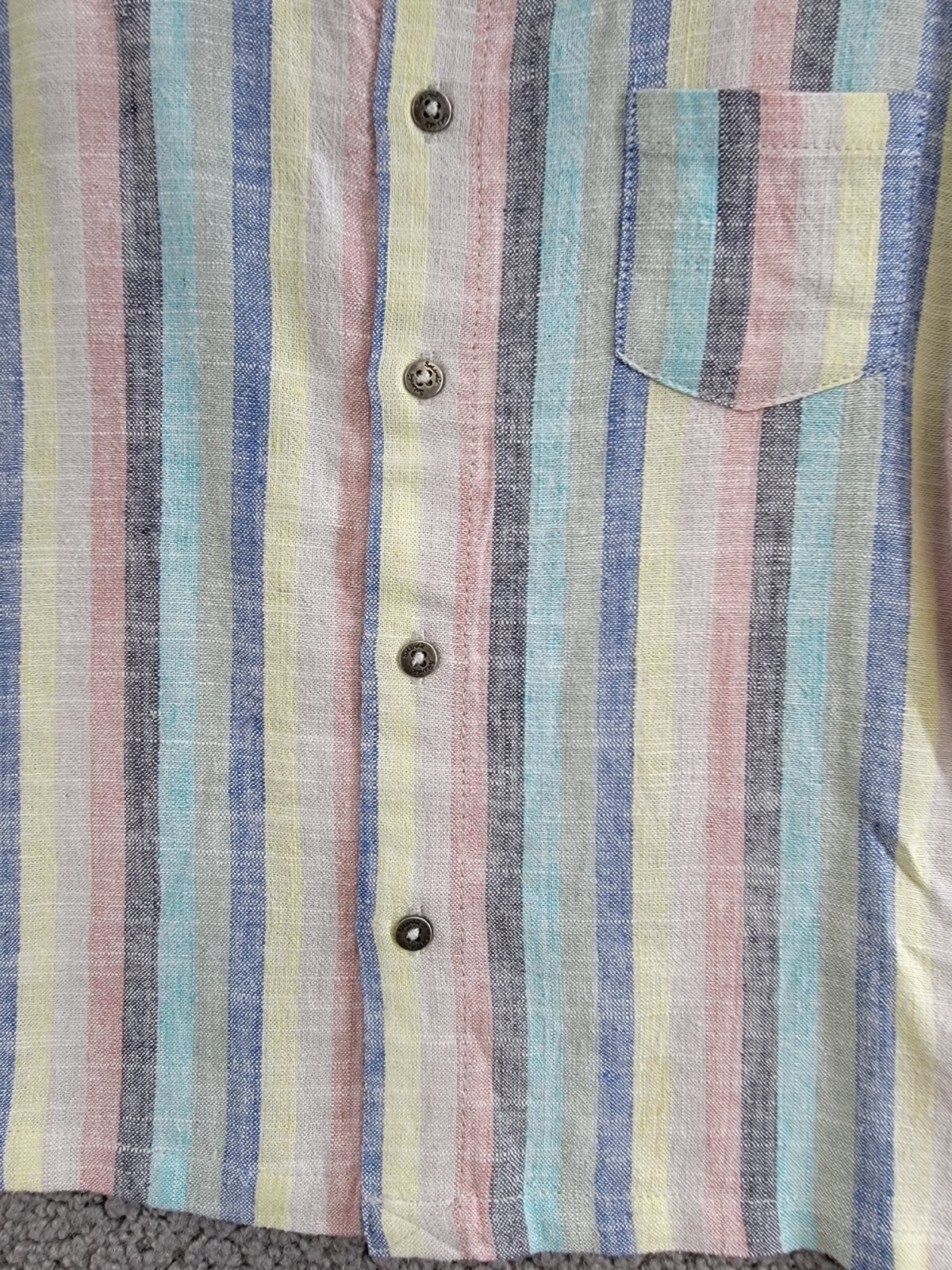 Splendid Santa Monica Button Shirt & Shorts Set Boys 5 Multi Stripe Linen Blend - Picture 8 of 24