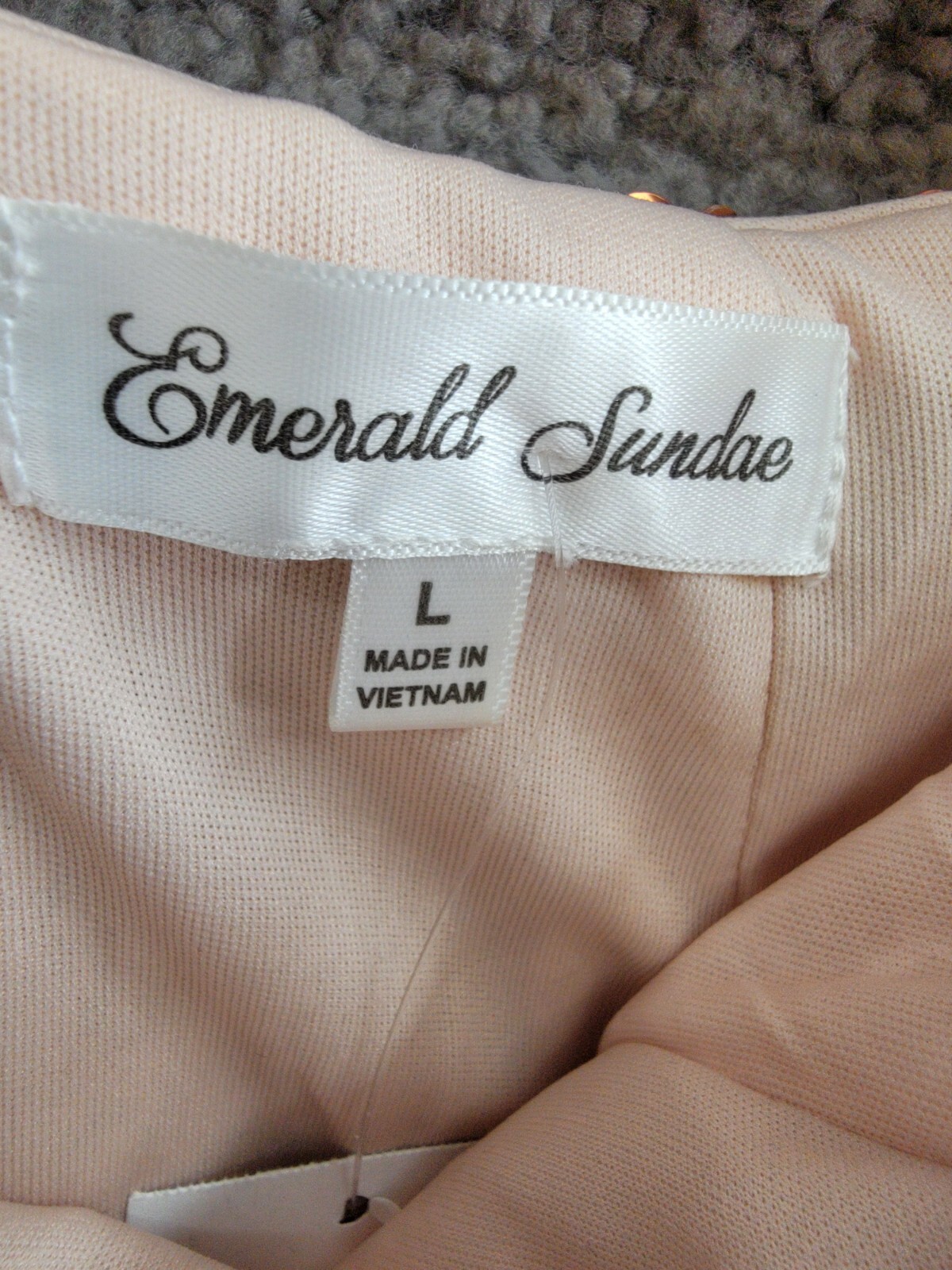 Emerald Sundae 2-Pc. Sequined Halter Dress Juniors L Rose Gold Back Zip Closure - Picture 9 of 18